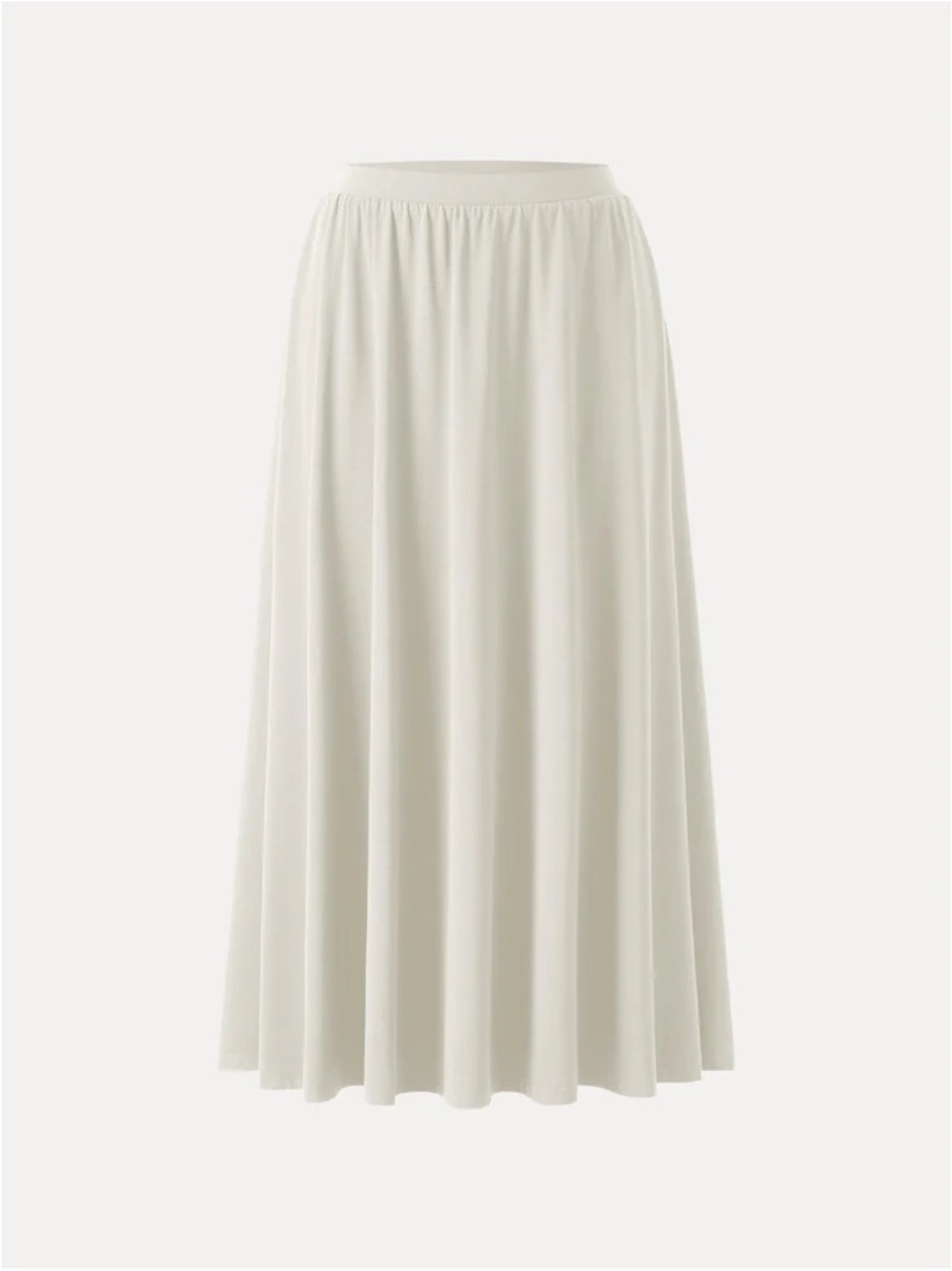 NWT OGL Stretch Cotton Maxi Umbrella Skirt with Pockets in milk cream